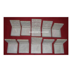 Joyero tallado de esteatita Natural con forma Hexagonal, acabado hecho a mano, diseño de tallado pulido, decoración y regalo usados para el hogar - Product Image 6