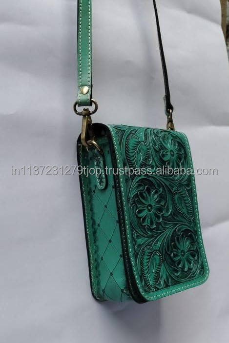 Black With Turquoise Tooling