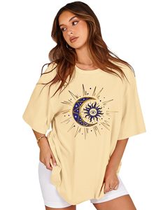 T-shirts d'été pour femmes 100% coton, imprimés graphiques, t-shirts DTF, col rond, manches courtes, amples et confortables - Product Image 3