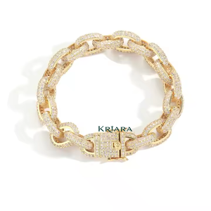 Bracelet pour homme en argent S925 avec chaîne en moissanite, maillons ronds en diamant, style géométrique hip-hop, à porter au quotidien - Product Image 2
