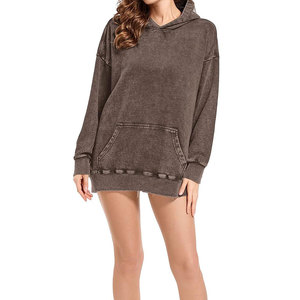 Sweat-shirts personnalisés vintage de haute qualité respirants pour femmes, effet délavé, avec logo personnalisé, manches longues, pull à capuche élégant et épais - Product Image 6