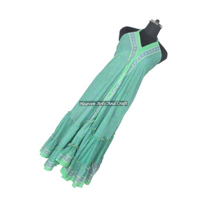 Vestido Largo de Seda con Estampado Floral Vintage Indio, Vestido de Noche Elegante sin Mangas para Mujer - Product Image 1