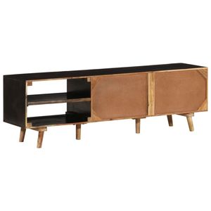 Meuble TV en bois de manguier brut naturel et noir avec bois d'acacia massif, élégant et durable - Product Image 5