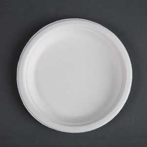 Nuevos Platos Compostables Resistentes al Calor para Comidas Calientes y Servicio de Comida para Llevar, Platos Redondos de 9 Pulgadas de Bagazo para Banquetes y Buffet - Product Image 1