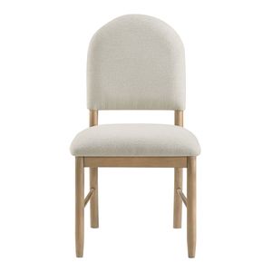 Set di 2 Sedie da Pranzo Classiche di Lusso Beige con Finitura Naturale e Seduta e Schienale Imbottiti in Tessuto per Arredamento Sala da Pranzo - Product Image 3