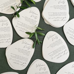 Tarjetas de Invitación y Menú Elegantes Impresas en Letterpress con Logotipo Personalizado, Papel con Borde Deshilachado Hecho a Mano con Impresión de Vainilla - Product Image 3