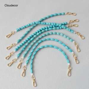 Sangle de téléphone en perles de résine, accessoire de mode fait main, chaîne pour femme, bracelet porte-clés rond bleu B.H CRAFTS - Product Image 6