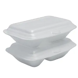 Supplier at competitive price PS Foam container with Hinged Lid Disposable Take Away Lunch Box Fast Food Hamburgers hot amazon
