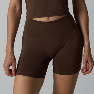 High Waist Solid Brown Men's Knitted Spandex <b>Nylon</b> <b>Shorts</b> Breathable Casual <b>Short</b> <b>Shorts</b> Elastic Waist - Product Image 1