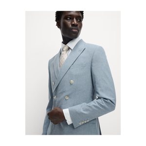 Blazer de Traje de Negocios para Hombre, Diseño Nuevo 2021, Corte Entallado, Doble Botonadura, Cuello de Solapa, 100% Lana - Product Image 1