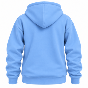 Premium Quality Zipper Hoodie Light Blue Zip Up Hoodie Women Fleece <b>Hooded</b> <b>Sweatshirt</b> Drawstring Kangaroo Pocket Drop Shoulder - Product Image 3