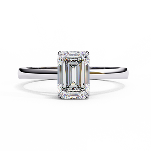 แหวนเพชรทรงเอเมอรัลด์ 1 กะรัต เพชรเลี้ยงในห้องปฏิบัติการ ทองคำแท้ 14K แหวนแบบคลาสสิกประดับเพชรรอบวง สำหรับหมั้น แต่งงาน ครบรอบ พร้อมวงแหวนซ่อนแบบฮาโล - Product Image 5