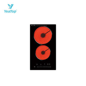 Table de cuisson <span class=keywords><strong>vitrocéramique</strong></span> encastrable 2 zones à commande tactile, plaque chauffante électrique <span class=keywords><strong>radiant</strong></span>, <span class=keywords><strong>cuisinière</strong></span> de cuisine en verre – Meilleures ventes - Product Image 3