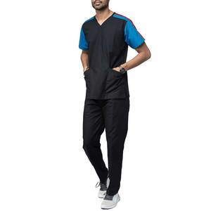 Uniforme de Trabajo Unisex, Conjuntos de Uniformes Médicos, Tela Elástica, Ropa de Trabajo Cómoda para Enfermeras, Pantalones de Pierna Recta de Manga Corta - Product Image 1