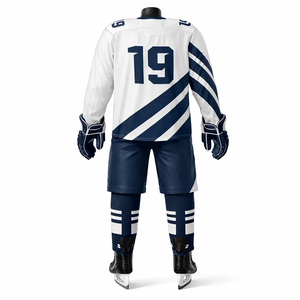 Ensemble Maillot et Short de Hockey Personnalisé Imprimé par Transfert Thermique 100% Polyester Anti-Bactérien pour Adultes Tenue d'Équipe OEM ODM - Product Image 2