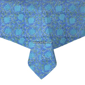 Mantel Cuadrado de Algodón Estampado a Mano, Mantel Decorativo Jacquard de Lujo al por Mayor para Bodas, Precio de Fábrica - Product Image 1
