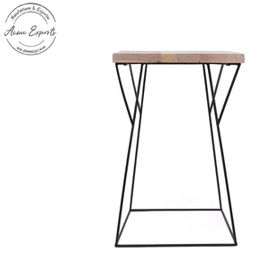Mesa Auxiliar Metálica con Superficie de Madera, Diseño Minimalista y Duradero para Decoración de Sala de Estar y Dormitorio, Gran Venta - Product Image 2