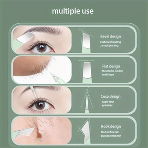 Juego de 4 Pinzas para Cejas de Acero Inoxidable Personalizadas, Pinzas para Depilación, Pinzas Rectas para Recortar las Cejas, Herramienta de Belleza - Product Image 6