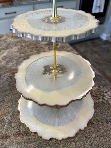 Epoxy Resin <b>Cake</b> Stand with Unique Pattern for Home and Party Use - Product Image 6