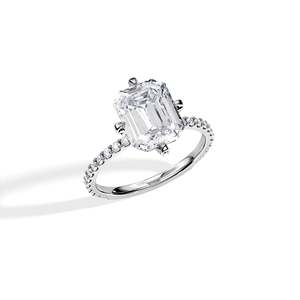 Bague de fiançailles en or rose avec diamant taille coussin, style classique pour femme, bijoux en diamant de laboratoire - Product Image 2