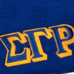 หมวกบีนนี่พับได้สีน้ำเงินรอยัล Sigma Gamma Rho ปักลายตัวอักษรกรีก หมวกไหมพรมสำหรับฤดูหนาวสำหรับผู้หญิง หมวกสั่งทำพิเศษสำหรับชมรมนักศึกษา ให้ความอบอุ่นและมีขอบพับ - Product Image 5