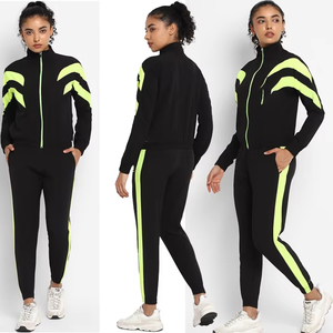 High Demand Women's Premium Quality Breathable 100% <b>Polyester</b> <b>Joggers</b> Set Stylish Casual Solid Pattern Tracksuit Drawstring for - Product Image 4