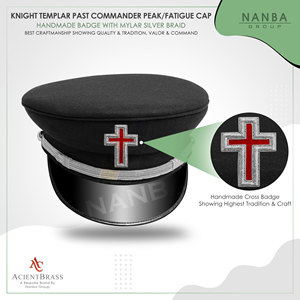เครื่องหมายอัศวินเทมพลาร์สีเงินทำมือสำหรับหมวกทหาร - Product Image 3