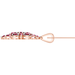 Collar de piedra natal de Julio para mujer, colgante de racimo de piedras preciosas de rubí con corte de pera ovalada, joyería fina chapada en oro blanco sólido de 14K/18k - Product Image 5