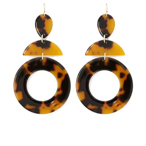 Pendientes de Resina Ovalados, Elegantes y Delicados, Regalo para Mujer, Pendientes de Resina en Capas, Coloridos y Atrevidos para Fiestas - Product Image 1