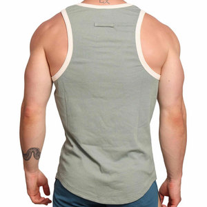 Camiseta Deportiva Personalizada sin Mangas, Cuello Redondo, Estilo Longline, para Gimnasio, Culturismo, Cómoda, de Poliéster y Elastano - Product Image 3