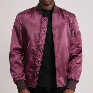 Chaqueta Bomber Personalizada Color Borgoña, Abrigo Acolchado para Invierno, Chaqueta de Piloto con Ribete de Piel, Impermeable, Casual y a la Moda - Product Image 4