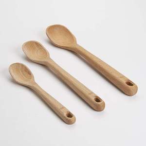 Modern Design Rose <b>Gold</b> Plated Wooden Cooking Utensil Set <b>Long</b> Handle Spatula Spoon Turner Ladle Natural Wood for Non Stick - Product Image 2