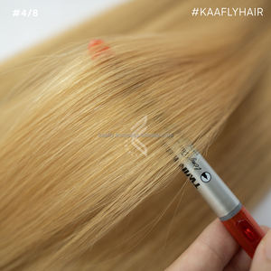 100% ต่อผมแท้ผมชาวยุโรปปลายแบนย้อมผมบริสุทธิ์ - Product Image 4