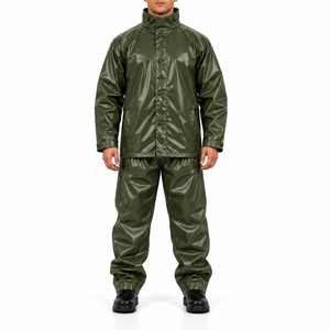 Ensemble de pluie personnalisé pour homme – Imperméable robuste, veste et pantalon, couleur unie, pour moto, extérieur et travail - Product Image 1