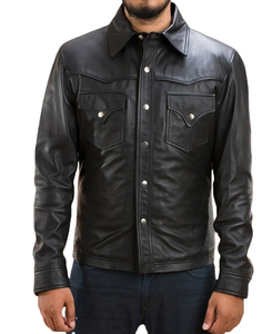 Comfortable Breathable <b>Men's</b> Leather Hunting Shirts Casual High Quality OEM Service Custom Logo & Sizes Plain Dyed Eco-Friendly - Product Image 1