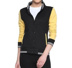 Veste varsity réversible matelassée en toile respirante coupe-vent pour femme avec logo sur le devant, manches longues, coupe régulière, col rabattable - Product Image 4