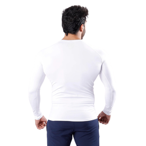 Men Plain <b>Long</b> <b>Sleeve</b> <b>Compression</b> <b>Shirt</b> O Neck Quick Dry Tight Fit Base Layer Training Top Custom OEM Wholesale Manufacturer B2B - Product Image 4