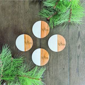 Modern Wood Marble <b>Coaster</b> Set by NEHA ENTERPRISES Stylish <b>Table</b> <b>Coasters</b> for Glass Mug And Wine Cups - Product Image 2