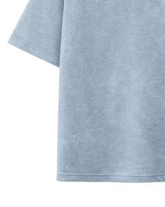 T-shirt graphique anime bleu clair personnalisé pour homme, en coton, coupe oversize, streetwear, imprimé, décontracté, été, logo personnalisé, fabricant OEM - Product Image 6