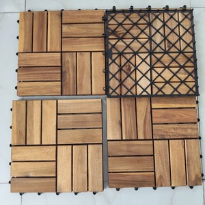 Tarima de Acacia 300 x 300 mm, Fácil Instalación, Impermeable, Antideslizante, Sin Herramientas, Losetas de Encaje, Garantía de 5 Años, Decoración de Balcón - Product Image 3