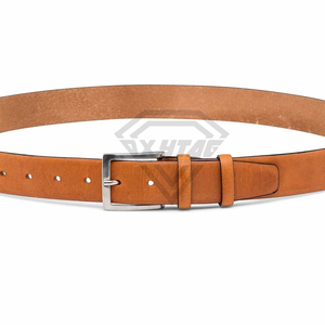 Premium Genuine Leather Men <b>Belt</b> Classic Casual <b>Tan</b> <b>Waist</b> Strap With Metal Buckle Formal Dress <b>Belts</b> Custom Logo Manufacturer - Product Image 2