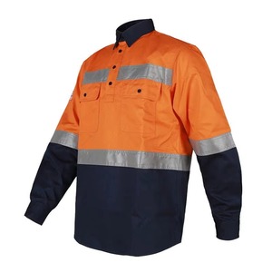 Custom Fluorescent Workwear Shirt Flame-Retardant & <b>Waterproof</b> Reflective Clothing <b>Working</b> Shirts For Men - Product Image 2