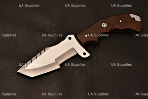 Carbon Steel Handmade Fixed Blade Tracker Style Hunting <b>Knife</b> Industrial Grade Outdoor Camping <b>Knife</b> with Rosewood <b>Handle</b> OEM - Product Image 6