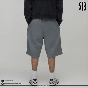Pantalones Cortos Bermuda Casuales Grises para Hombre, de Cintura Media, Tejidos en Algodón, Transpirables, Estilo Urbano, en Oferta - Product Image 4