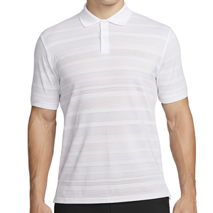 Polo à manches courtes pour homme, rayé rouge, à séchage rapide, en tricot, pour le golf - Product Image 2