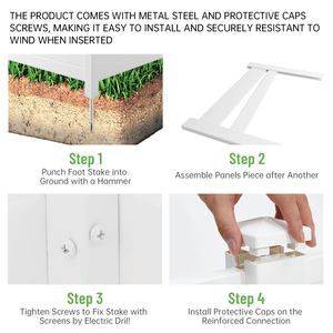 Kit di pannelli per recinzione in vinile bianco con condizionatore d'aria - Product Image 4