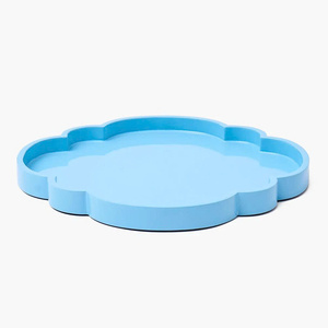 Elegance Blue Lacquer Cloud Tray Effect For Desks, Or <b>Coffee</b> <b>Tables</b> Tray For <b>Table</b> Decor And Food Presentation - Product Image 4