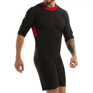 Maillot de bain une pièce à manches courtes pour hommes, avec fermeture éclair sur le devant, extensible, à séchage rapide, pour le surf, la plage, les sports nautiques - Product Image 4