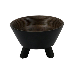 Bol rond en bois de sheesham de luxe sur piétement à trois pieds pour servir des salades de fruits, centre de table pour la cuisine et la décoration de la maison - Product Image 2