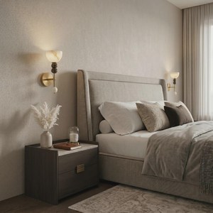 Applique murale moderne en laiton avec accents en marbre, design rond, éclairage intérieur, décoration maison et bureau, Diwali, amovible - Product Image 4